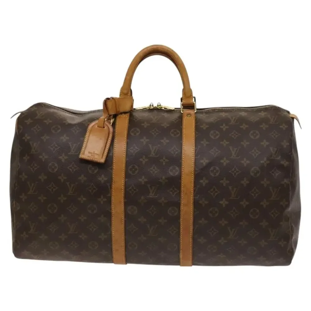 Louis Vuitton Monogram Keepall 55 Travel Bag Brown